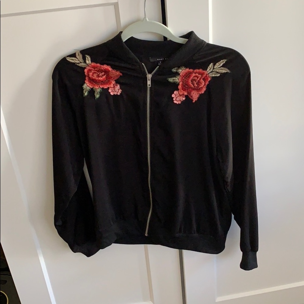 Nordstrom black satin bomber Jacket